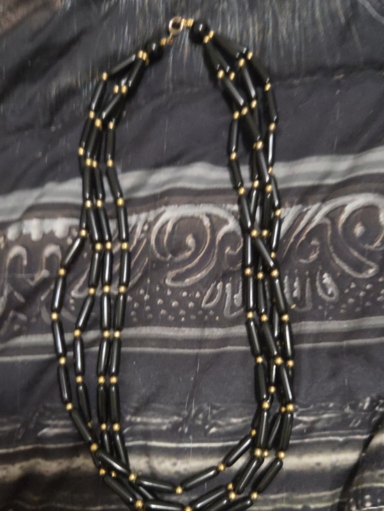 Jewelry - Classic Black and Gold Multi-Strand Bead Necklace - Women Jewelry